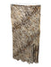 Elan Size S Cream & Brown Modal Blend Abstract Tiger Print Front Slit Skirt Set Cream & Brown / S