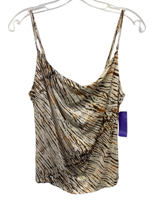 Elan Size S Cream & Brown Modal Blend Abstract Tiger Print Front Slit Skirt Set Cream & Brown / S