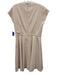 Gal Meets Glam Size 10P Cream Beige Polyester Blend Cap Sleeve Wrap V Neck Dress Cream Beige / 10P