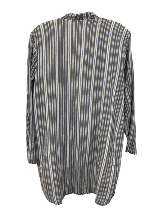 Karyn Seo Size Medium Blue, White & Peach Cotton Striped Open Front Jacket Blue, White & Peach / Medium