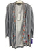 Karyn Seo Size Medium Blue, White & Peach Cotton Striped Open Front Jacket Blue, White & Peach / Medium