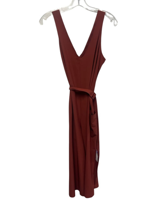 Athleta Size S Brick Red Polyester Blend Sleeveless V Neck Athletic Jumpsuit Brick Red / S