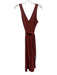 Athleta Size S Brick Red Polyester Blend Sleeveless V Neck Athletic Jumpsuit Brick Red / S