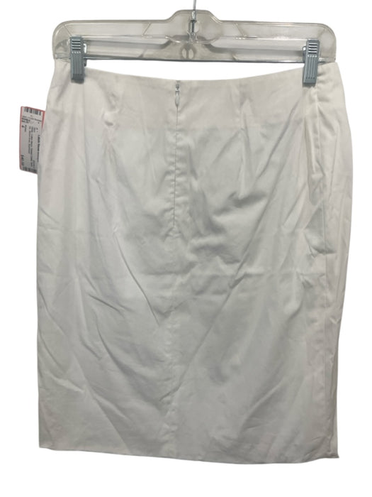 Gunex Size 4 White Cotton Blend Pleated Detail Back Zip Above knee Skirt White / 4
