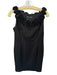 Lafayette 148 Size 6 Black Cotton Blend Sleeveless Flower Application Dress Black / 6