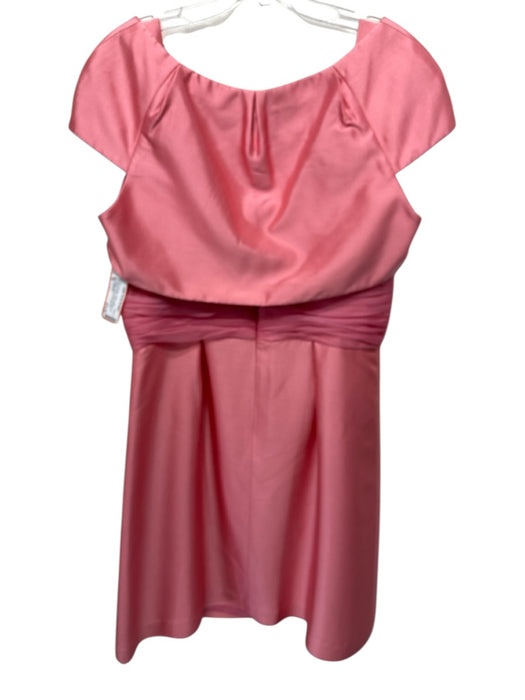 Bigio Collection Size 10 Salmon Pink Silk Chiffon Detail Sleeveless Gown Salmon Pink / 10