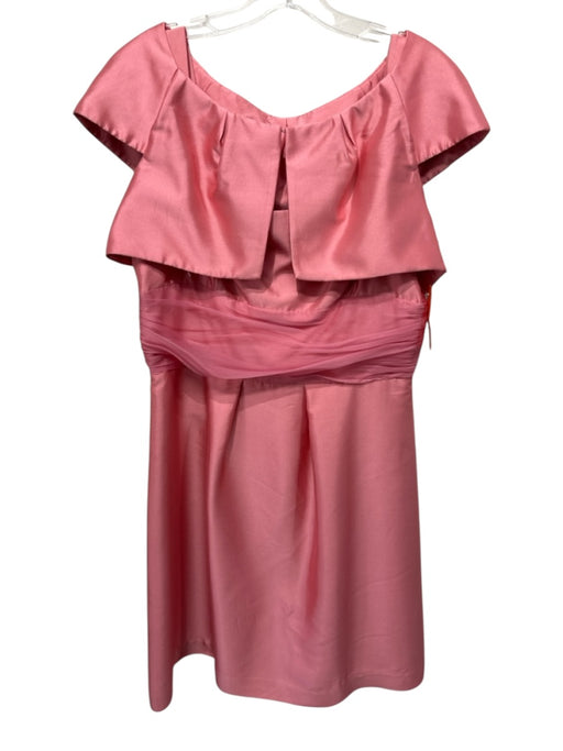 Bigio Collection Size 10 Salmon Pink Silk Chiffon Detail Sleeveless Gown Salmon Pink / 10
