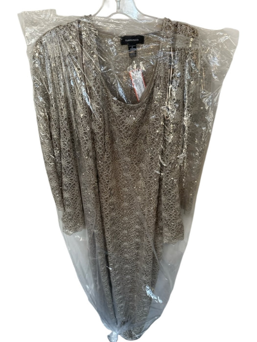 R&M Richards Size 12 Tan Polyester Sequins Stich Detail Shawl incl. Buttons Gown Tan / 12