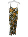 Faherty Size Small Olive & Yellow Linen Blend Floral Spaghetti Strap Jumpsuit Olive & Yellow / Small