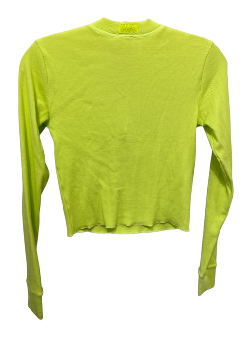SKIMS Size Est. XS/S Neon Green Modal Blend Ribbed Spandex Long Sleeve Short Set Neon Green / Est. XS/S