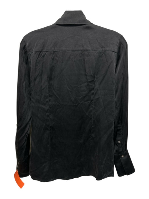 Ramy Brook Size XS Black Silk Button Up Long Sleeve Top Black / XS