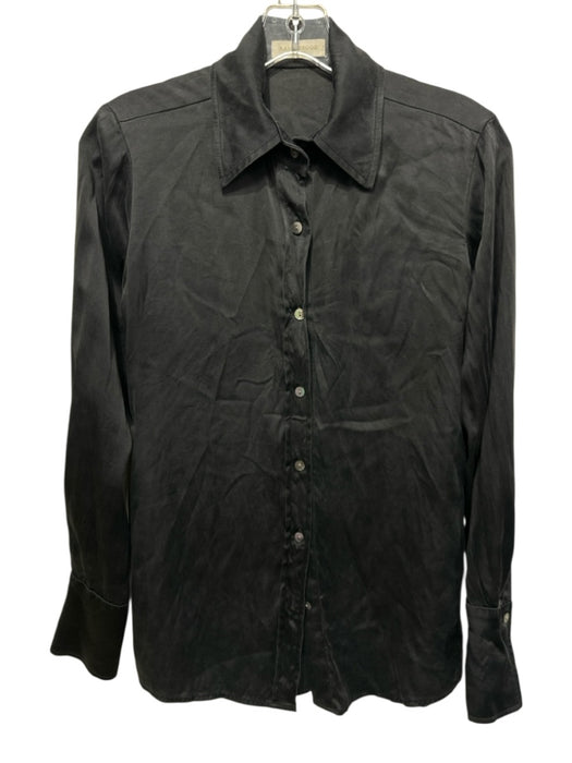 Ramy Brook Size XS Black Silk Button Up Long Sleeve Top Black / XS