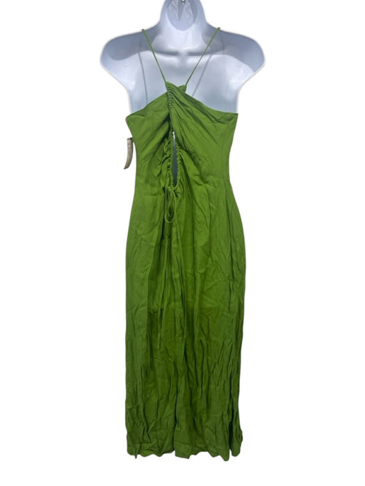 Reformation Size 8 Green Viscose & Rayon Spaghetti Straps Dress Green / 8