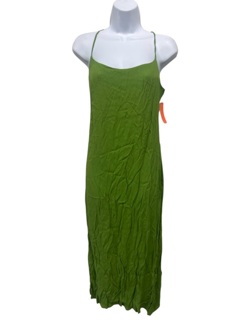 Reformation Size 8 Green Viscose & Rayon Spaghetti Straps Dress Green / 8