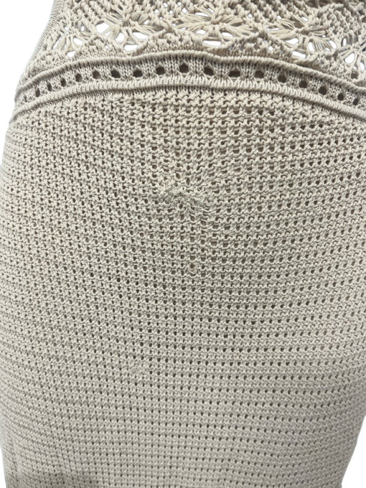 Significant Other Size 4 Beige Viscose & Nylon Crochet Knit Halter Neck Dress Beige / 4