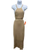 Significant Other Size 4 Beige Viscose & Nylon Crochet Knit Halter Neck Dress Beige / 4
