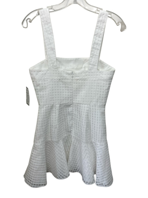 Amanda Uprichard Size XS White Polyester Sleeveless Gingham Paneled Dress White / XS