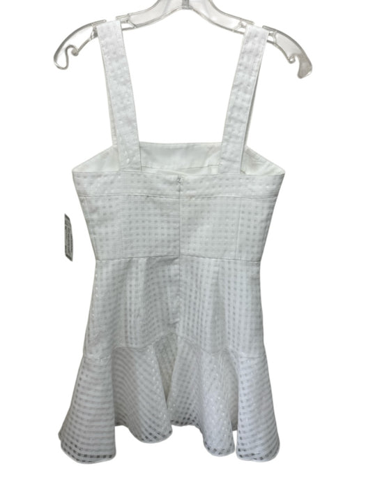 Amanda Uprichard Size XS White Polyester Sleeveless Gingham Paneled Dress White / XS