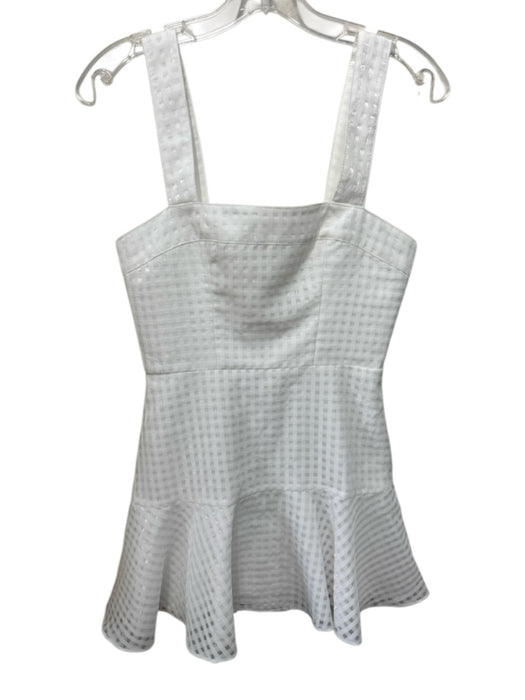 Amanda Uprichard Size XS White Polyester Sleeveless Gingham Paneled Dress White / XS