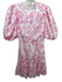 Cake for Dinner Size S Pink & White Lyocell Half Balloon Sleeve Floral Dress Pink & White / S