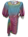 Saylor Size S Pink, Blue, Green Polyester Blend Half Puff Sleeve Rainbow Dress Pink, Blue, Green / S
