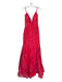 Ellie Wilde Size 14 Red Sequin Spaghetti Strap Sweetheart Neckline Gown Red / 14