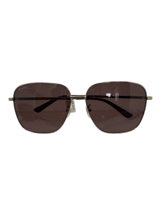 Gucci Gold Metal Frame Oversized Square Sunglasses Gold