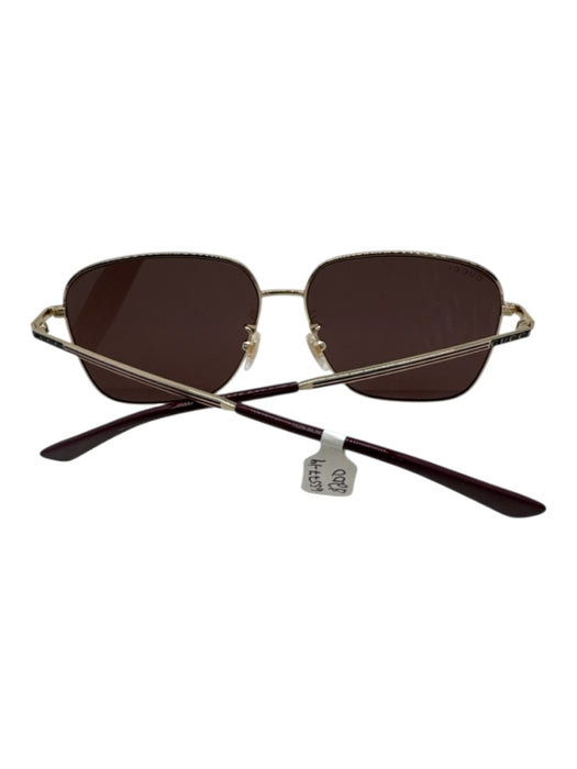 Gucci Gold Metal Frame Oversized Square Sunglasses Gold