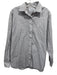 Burberry Size 14 Light Gray & White Cotton Checked Long Sleeve Button Down Top Light Gray & White / 14