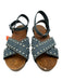 Saint Laurent Shoe Size 40.5 Blue & Brown Denim Wooden Sole Studded Sandals Blue & Brown / 40.5