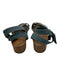 Saint Laurent Shoe Size 40.5 Blue & Brown Denim Wooden Sole Studded Sandals Blue & Brown / 40.5