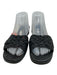 Salvatore Ferragamo Shoe Size 41 Black Leather & Textile Foam Sole Woven Sandals Black / 41