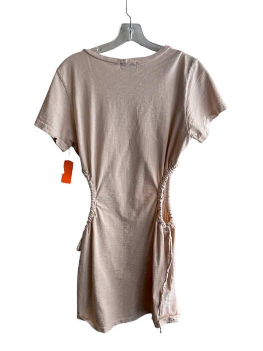 LNA Clothing Size Medium Light Peach Cotton Side Cut Out Round Neck Dress Light Peach / Medium