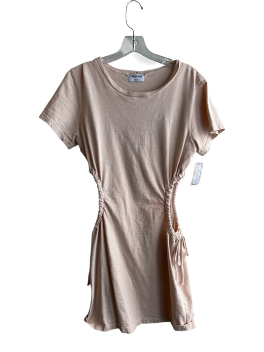 LNA Clothing Size Medium Light Peach Cotton Side Cut Out Round Neck Dress Light Peach / Medium