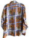 Rodier Size Est M Blue, Aqua & Multi Silk Button Down Long Sleeve Collared Top Blue, Aqua & Multi / Est M