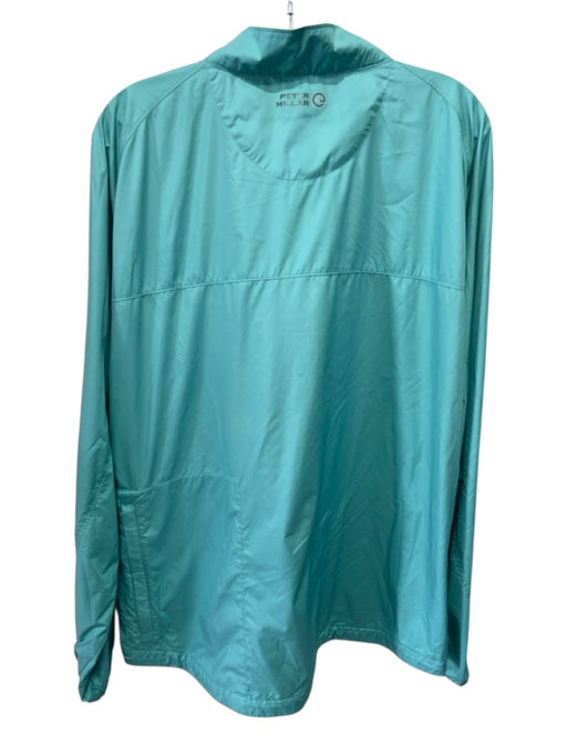 Peter Millar Size XL Teal Synthetic Solid Windbreaker Men's Long Sleeve Shirt Teal / XL