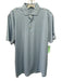 Holderness & Bourne Size L White & Blue Synthetic Striped Polo Short Sleeve White & Blue / L
