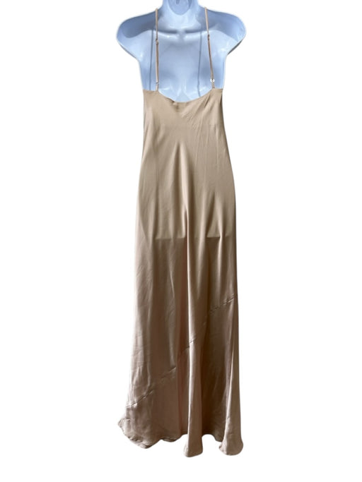 Show Me Your Mumu Size XS Beige Polyester Satin Spaghetti Strap Cowl neck Dress Beige / XS