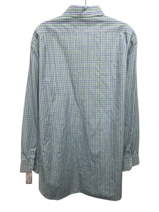 Ralph Lauren Purple Label Size Green, White & Blue Cotton Long Sleeve Shirt Green, White & Blue