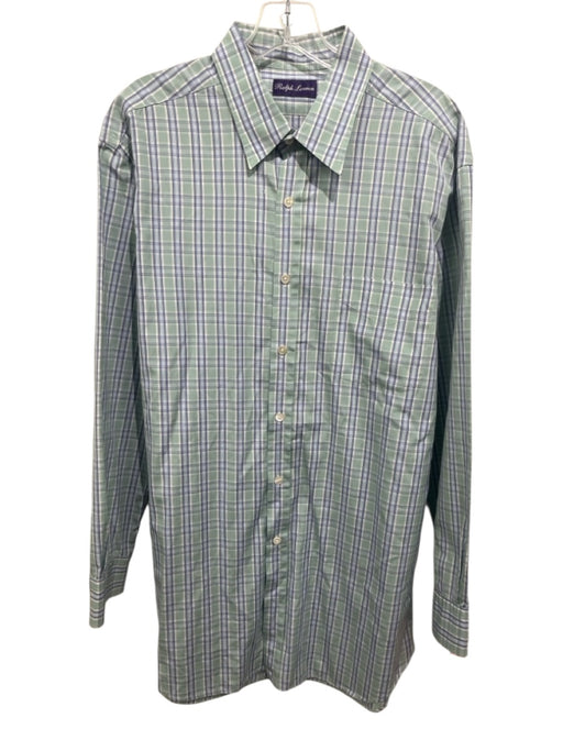 Ralph Lauren Purple Label Size Green, White & Blue Cotton Long Sleeve Shirt Green, White & Blue