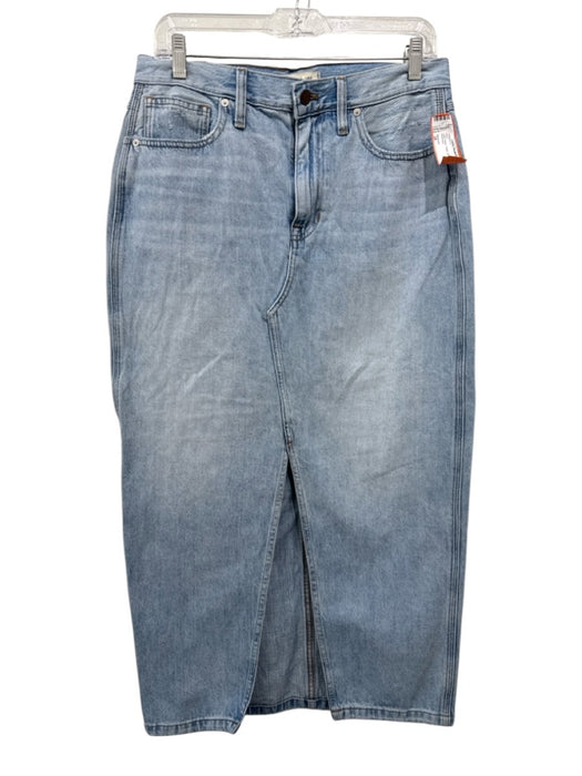 Madewell Size 28 Light Wash Cotton Denim Front Slit Skirt Light Wash / 28