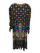 Farm Rio Size Large Black, Blue, Multi No Fabric Tag Abstract V Neck Dress Black, Blue, Multi / Large