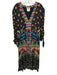 Farm Rio Size Large Black, Blue, Multi No Fabric Tag Abstract V Neck Dress Black, Blue, Multi / Large