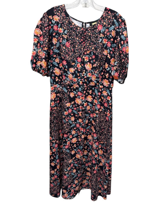 Alexia Admor Size 10 Black, Pink, Multi Polyester Blend Floral Dress Black, Pink, Multi / 10