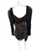 For Love & Lemons Size S Black & Nude Lace Long Sleeve Front Tie Dress Black & Nude / S