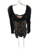 For Love & Lemons Size S Black & Nude Lace Long Sleeve Front Tie Dress Black & Nude / S