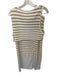 FP Beach Size L white & tan Cotton Blend Elastic Waist Striped Knit Skirt Set white & tan / L