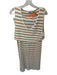 FP Beach Size L white & tan Cotton Blend Elastic Waist Striped Knit Skirt Set white & tan / L