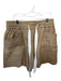 Maeve Size S Brown & White Linen Blend Elastic & Drawstring Waist Shorts Brown & White / S