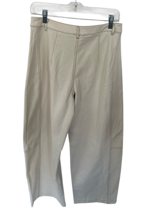 Maeve Size 6 Beige Cotton Blend Button Fly Stitch Detail Wide Leg Barrel Pants Beige / 6